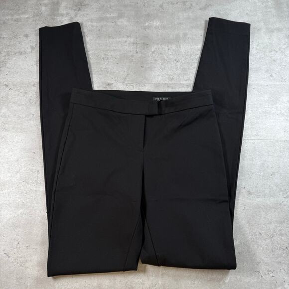 Rag & Bone Rebecca zip cuff slim leg pants in black stretch cotton blend size 0 - Picture 3 of 9